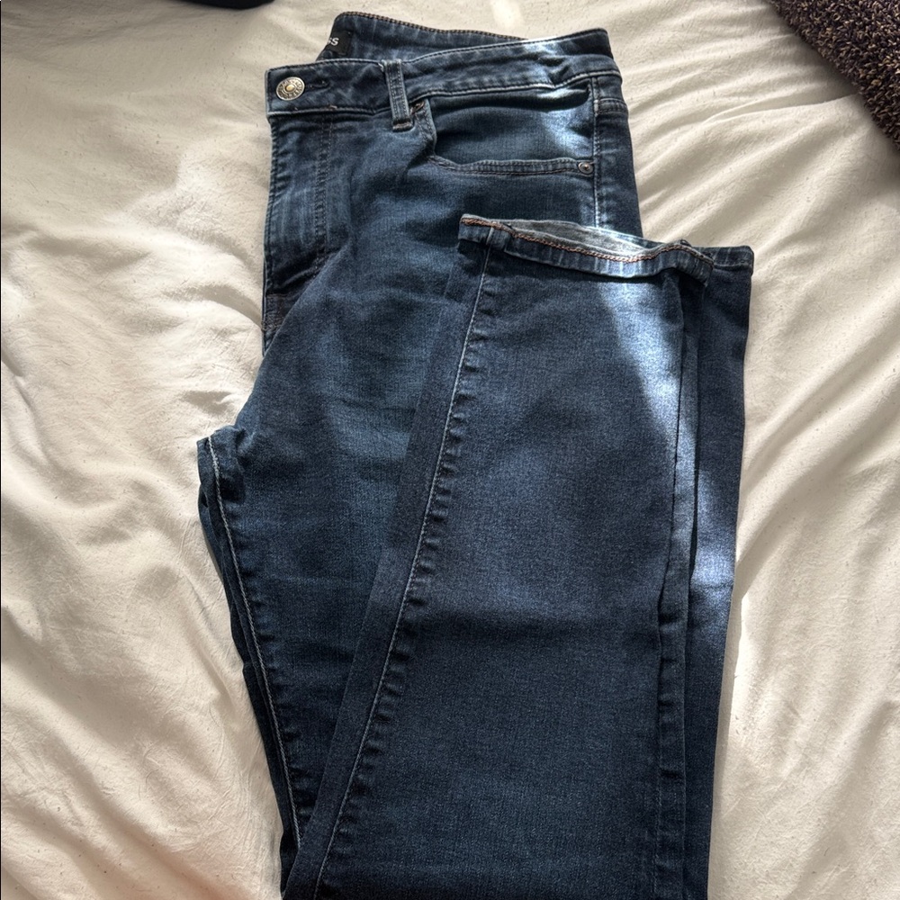 Express Dark Blue Straight Leg Jeans - Picture 1 of 3
